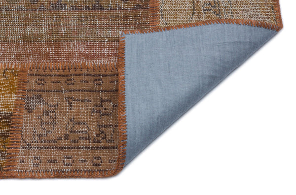 Bej Gri Eskitme Vintage Yün Halı 120x180