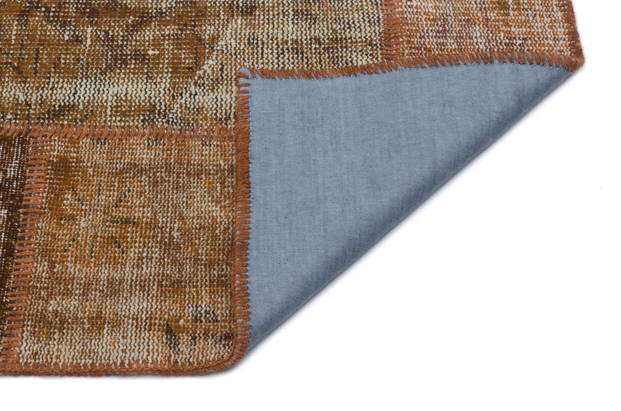 Rutschfester Teppich Braun Beige im Patchwork-Stil 120x180 cm – im Wohnzimmer