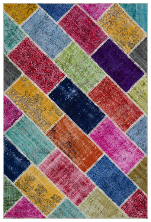 Iskece Bej Patchwork Yün El Dokuma Halısı 160 x 230 Apex Unique