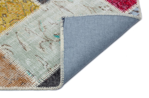 Iskece Bej Patchwork Yün El Dokuma Halısı 160 x 230 Apex Unique