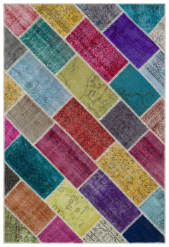 Iskece Bej Patchwork Yün El Dokuma Halısı 160 x 230 Apex Unique