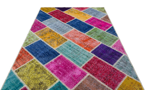 Iskece Bej Patchwork Yün El Dokuma Halısı 160 x 230 Apex Unique