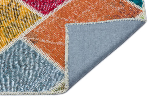 Iskece Bej Patchwork Yün El Dokuma Halısı 160 x 230 Apex Unique