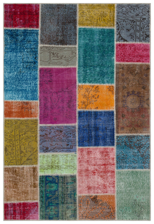 Iskece Bej Patchwork Yün El Dokuma Halısı 160 x 230 Apex Unique