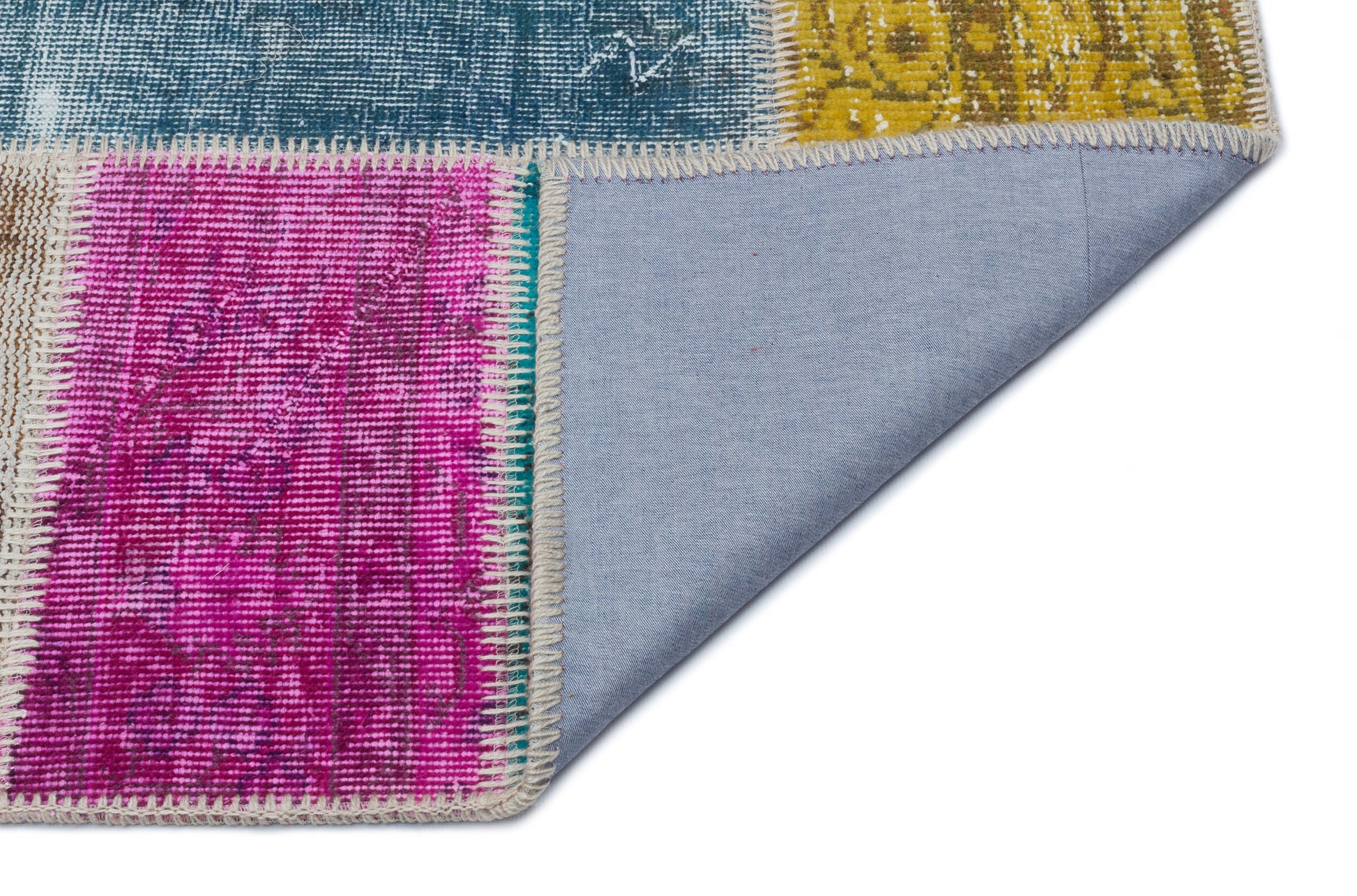 Iskece Bej Patchwork Yün El Dokuma Halısı 160 x 233 Apex Unique