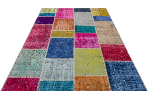 Iskece Bej Patchwork Yün El Dokuma Halısı 160 x 230 Apex Unique