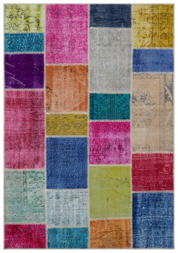 Bej Bohem Geometrik Yün Halı 160x230