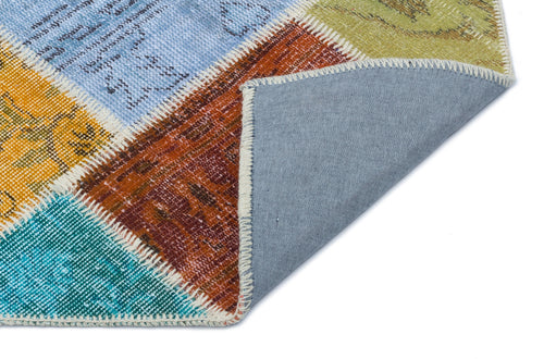 Iskece Bej Patchwork Yün El Dokuma Halısı 080 x 150 Apex Unique