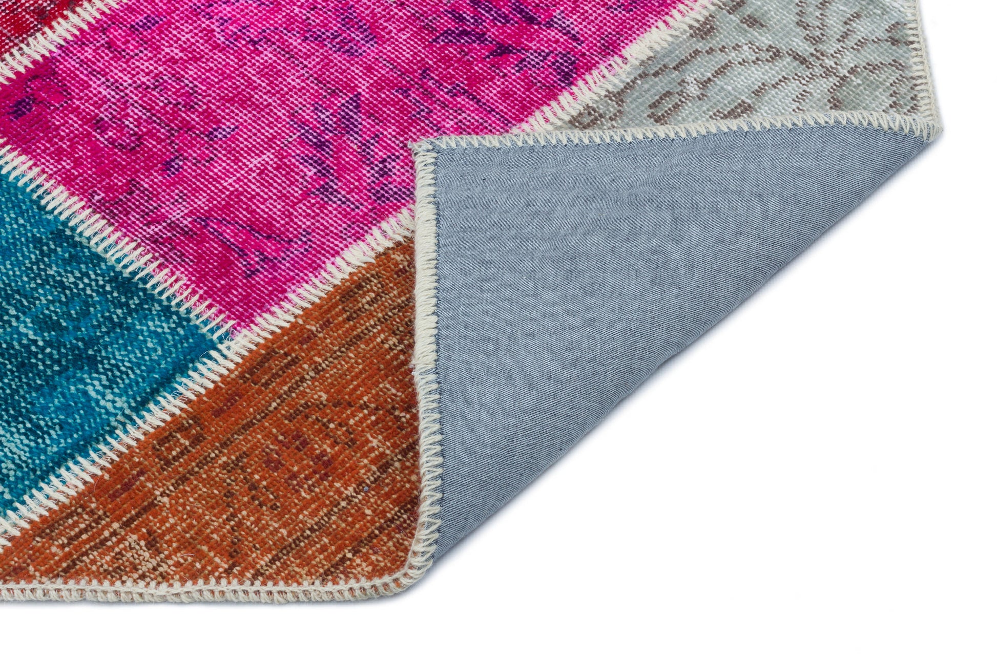 Iskece Bej Patchwork Yün El Dokuma Halısı 080 x 150 Apex Unique