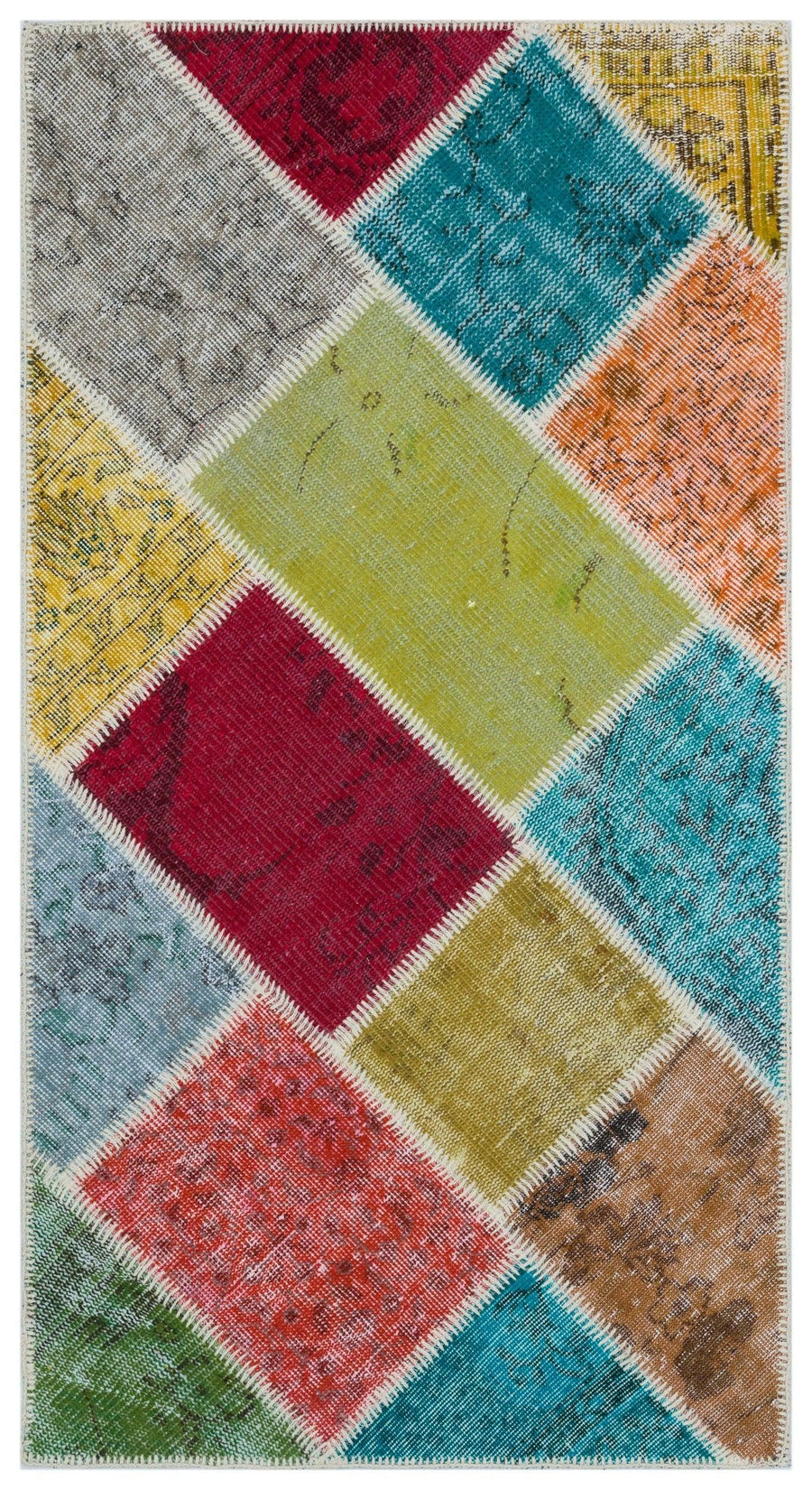 Bej Anadolu Bohem Geometrik Yün Halı 80x150 - Özel Seri