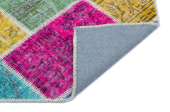 Iskece Bej Patchwork Yün El Dokuma Halısı 080 x 150 Apex Unique