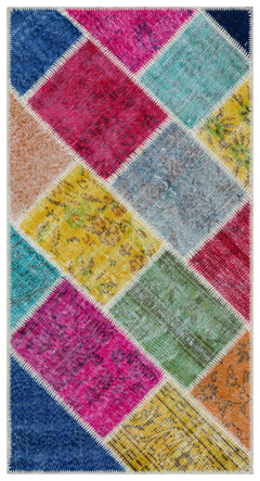 Iskece Bej Patchwork Yün El Dokuma Halısı 080 x 150 Apex Unique