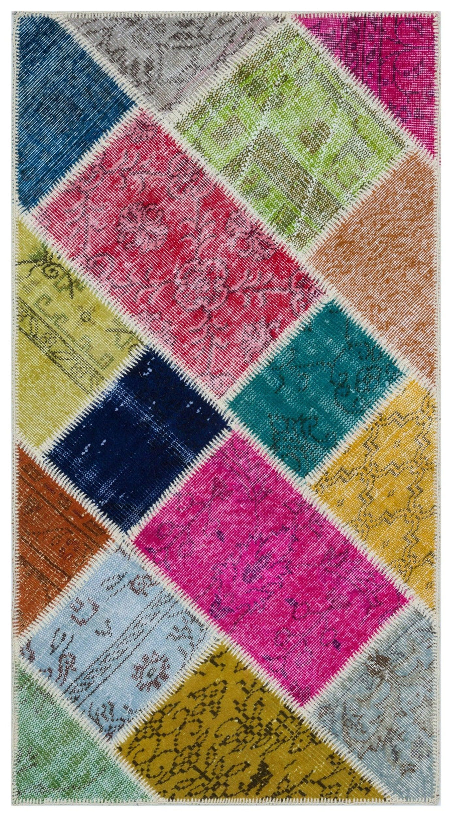 Bej Bohem Eskitme Yün Halı 80x150