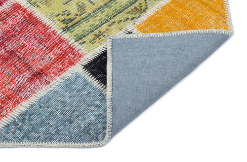 Iskece Bej Patchwork Yün El Dokuma Halısı 080 x 150 Apex Unique