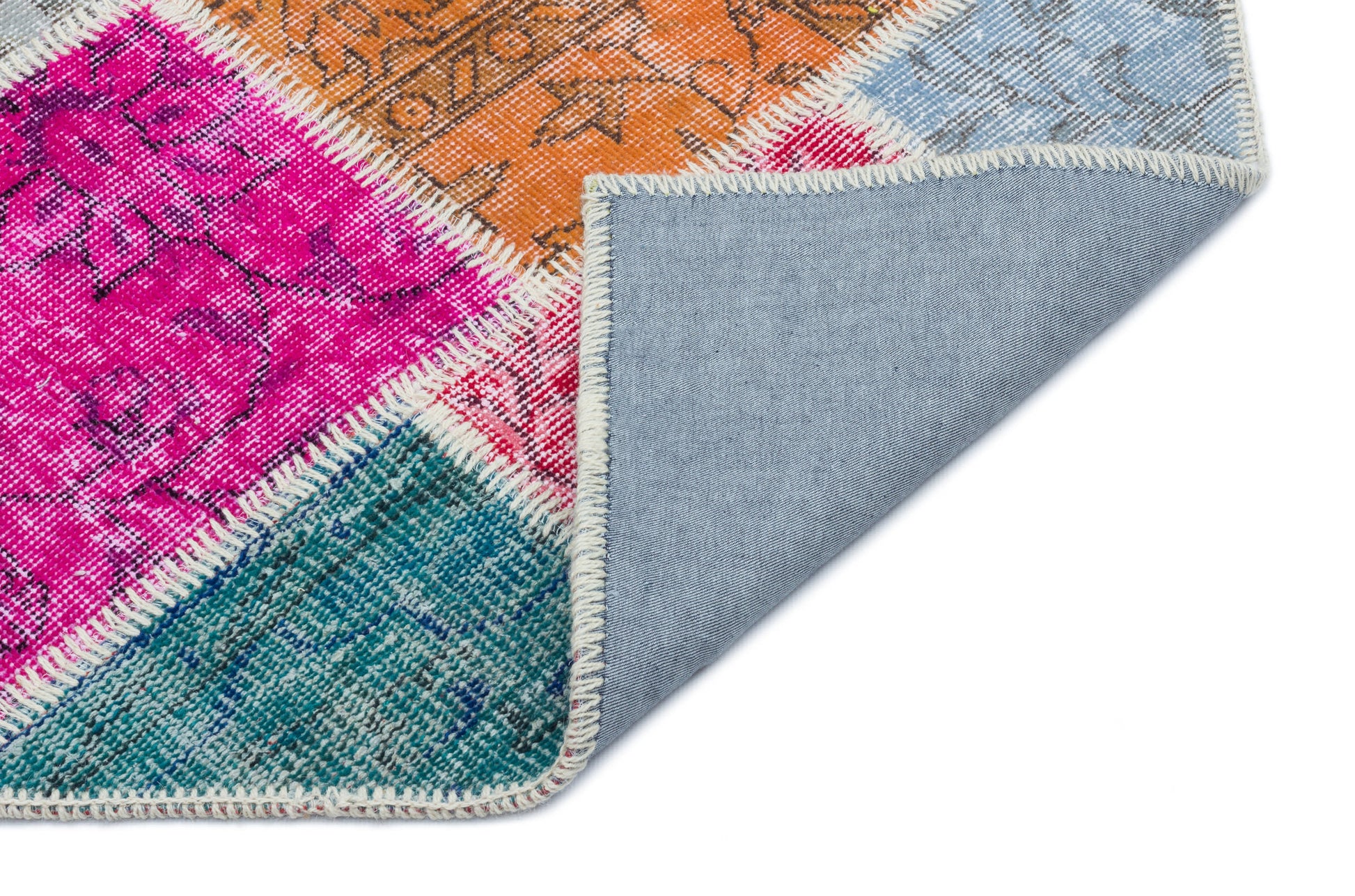 Iskece Bej Patchwork Yün El Dokuma Halısı 080 x 150 Apex Unique