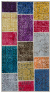 Iskece Bej Patchwork Yün El Dokuma Halısı 080 x 150 Apex Unique