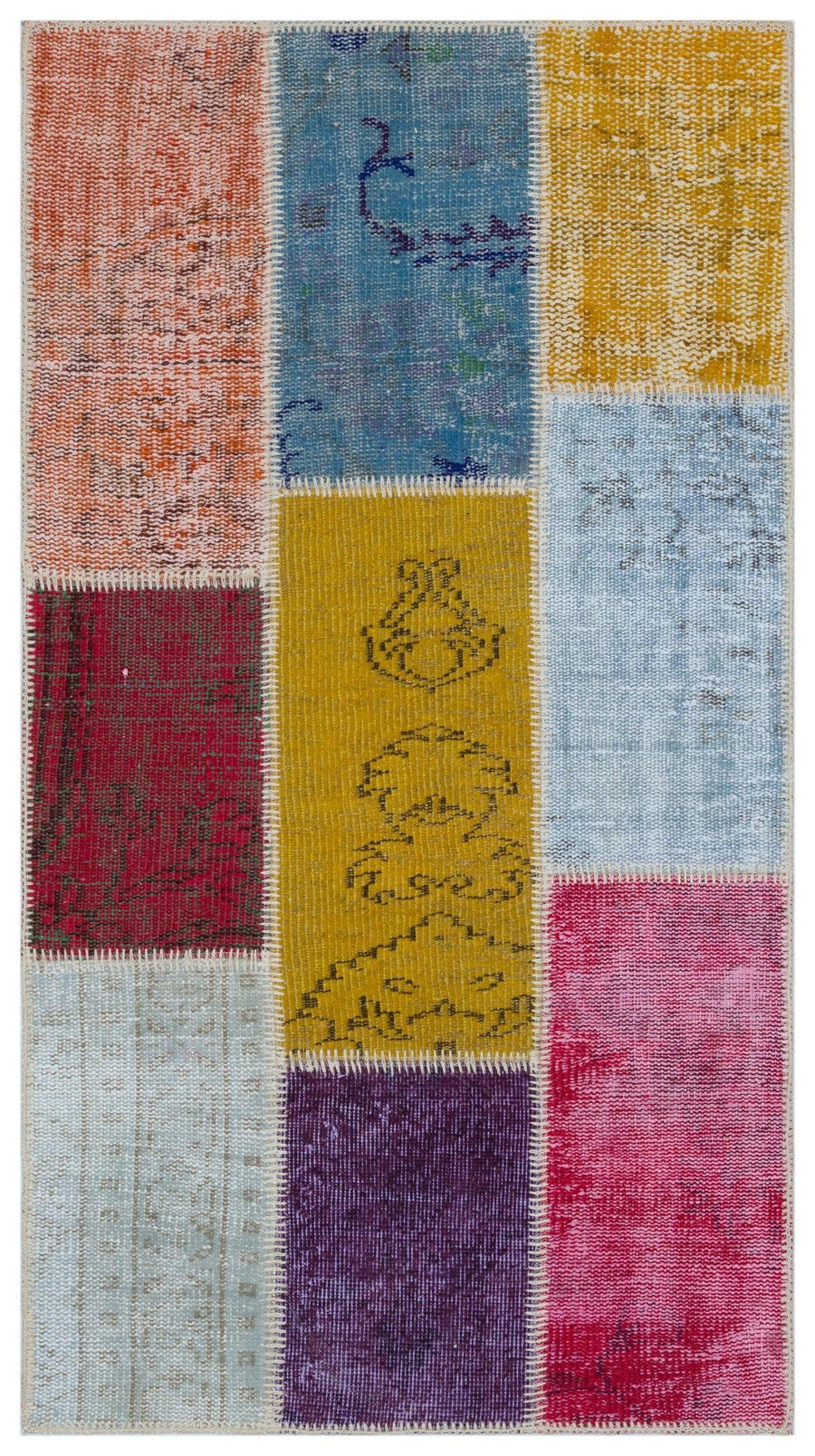 Bej Modern Vintage Yün Halı 80x150