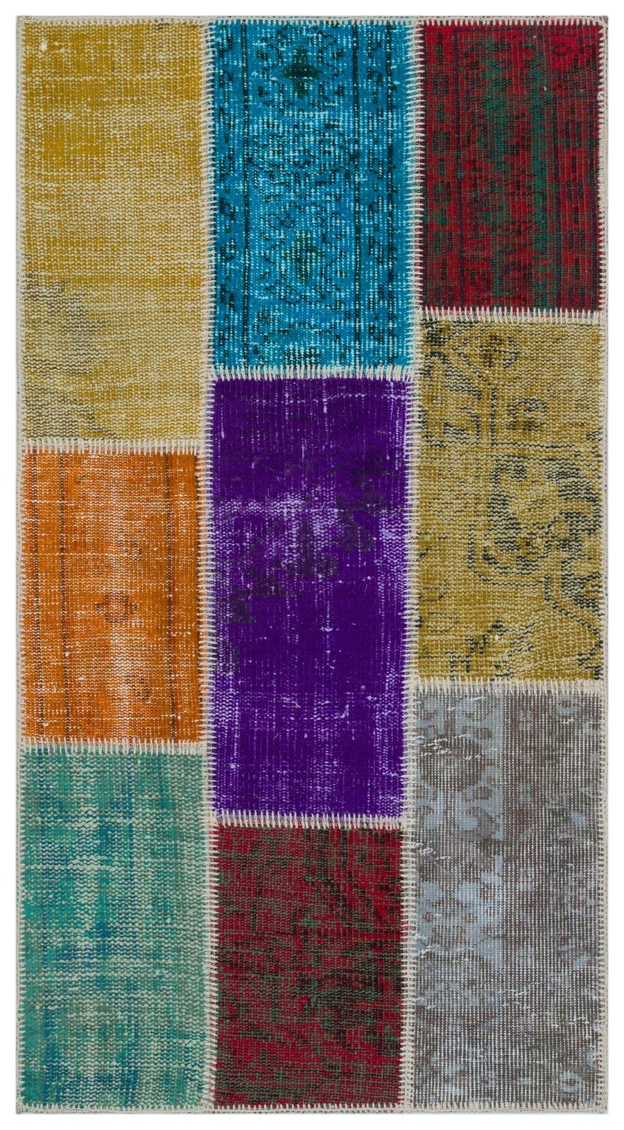 Bej Modern Vintage Yün Halı 80x150