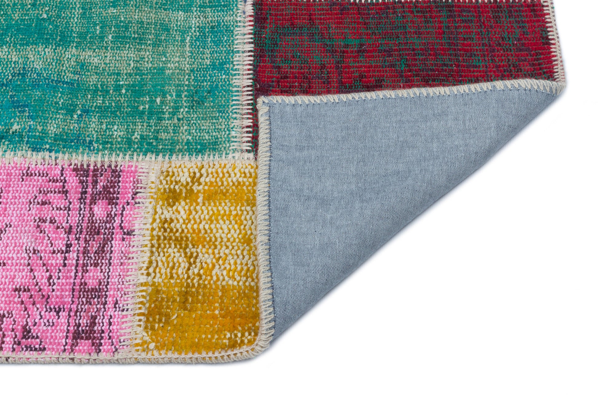 Iskece Bej Patchwork Yün El Dokuma Halısı 080 x 150 Apex Unique