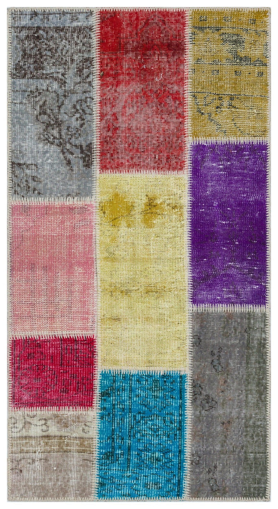 Bej Bohem Çiçekli Yün Halı 80x150
