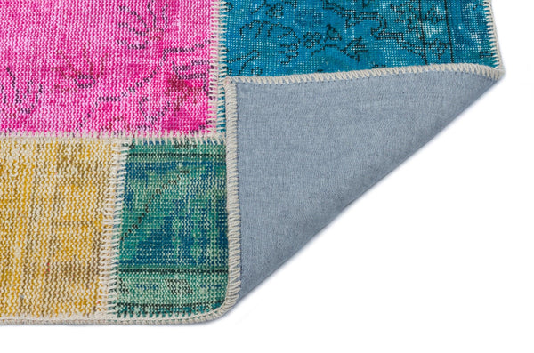 Bej Patchwork Yün Halı 80x150