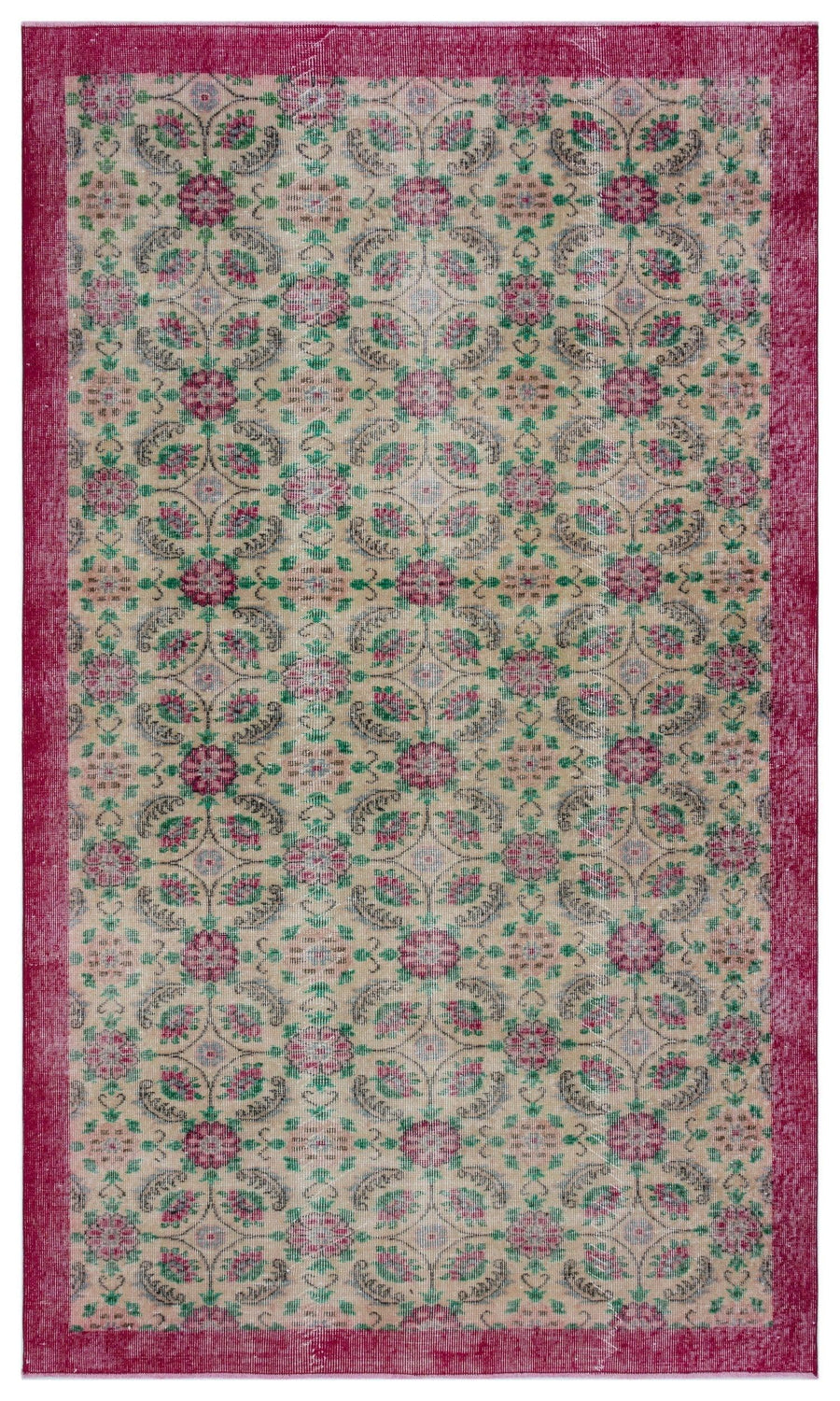 Kırmızı Anadolu Klasik Çiçekli Yün Halı 171x287 - Özel Seri