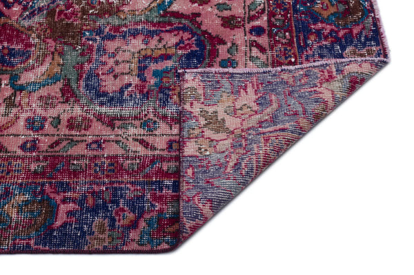 Kırmızı Anadolu Eskitme Madalyonlu Yün Halı 186x270 - Özel Seri