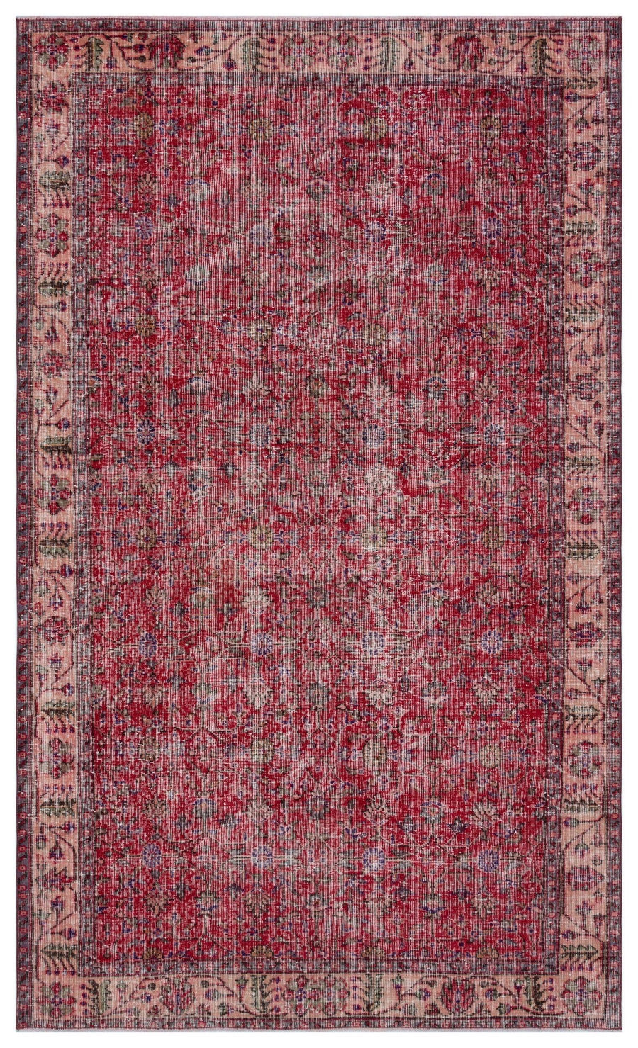 Kırmızı Anadolu Klasik Çiçekli Yün Halı 174x290 - Özel Seri