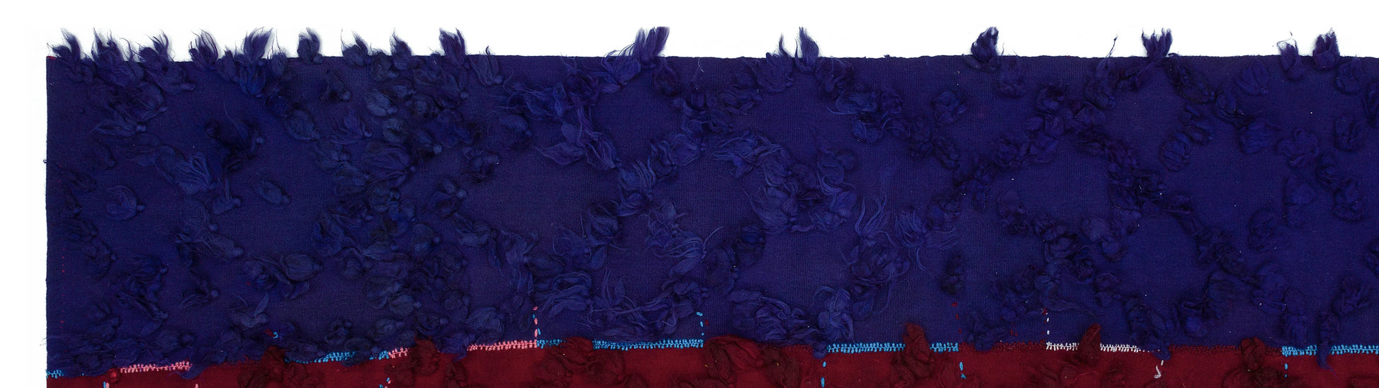 Bordo Lacivert Bohem Yün Halı 104x460