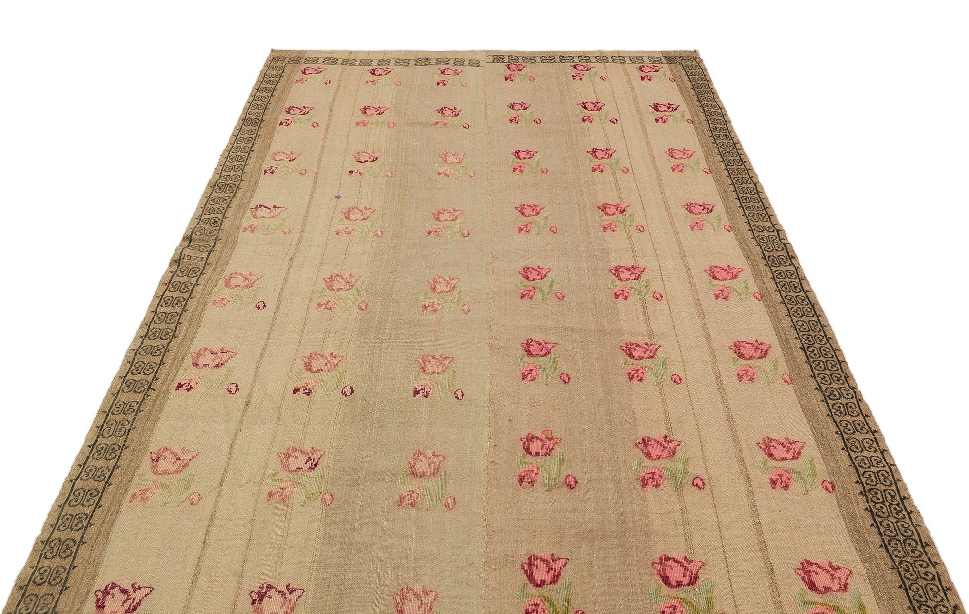 Antrasit Bej Anadolu Bohem Geometrik Yün Halı 158x252 - Özel Seri