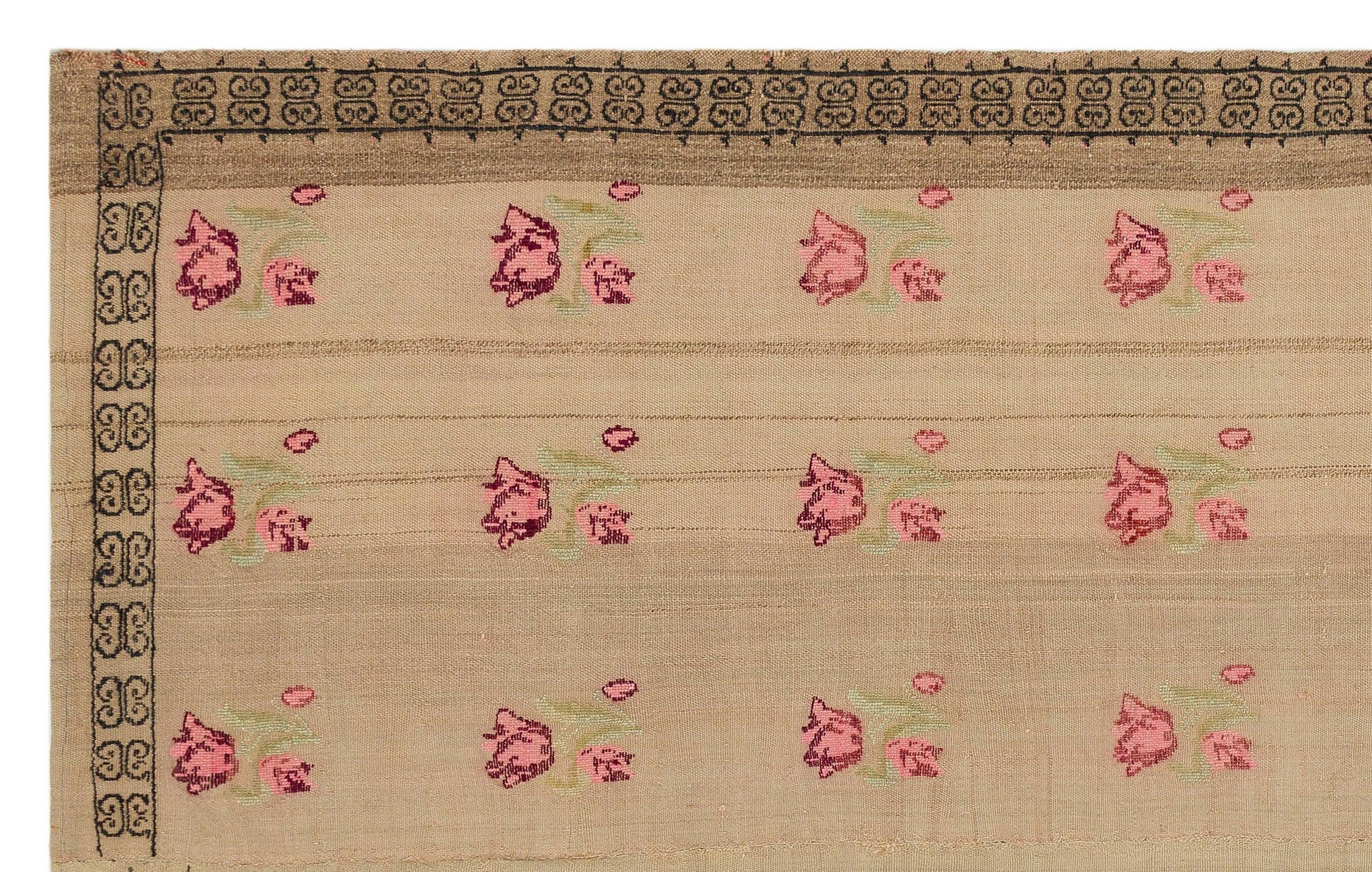 Antrasit Bej Anadolu Bohem Geometrik Yün Halı 158x252 - Özel Seri