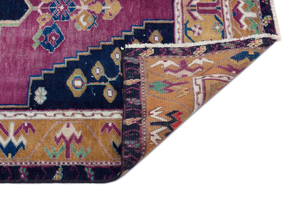 Kırmızı Sarı Anadolu Bohem Geometrik Yün Halı 93x185 - Özel Seri