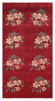 Kavala Kırmızı Klasik Yün El Dokuma Halısı 100 x 187 Apex Unique