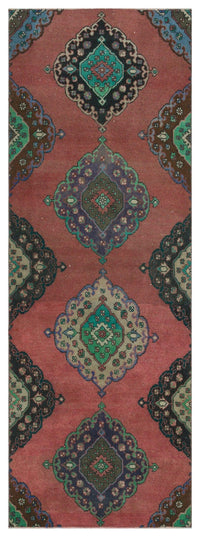 Red Medallion Turkish Runner Rug 101x283 cm (3'4" x 9'3")