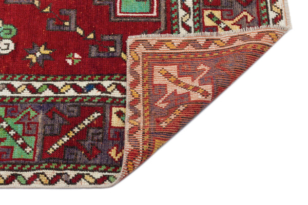 Kırmızı Anadolu Bohem Geometrik Yün Halı 135x177 - Özel Seri