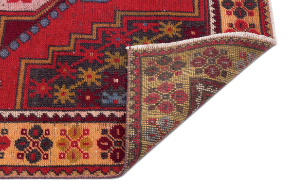 Kırmızı Anadolu Bohem Geometrik Yün Halı 109x187 - Özel Seri