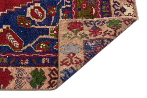 Kırmızı Anadolu Geometrik Yün Halı 116x239 - Özel Seri