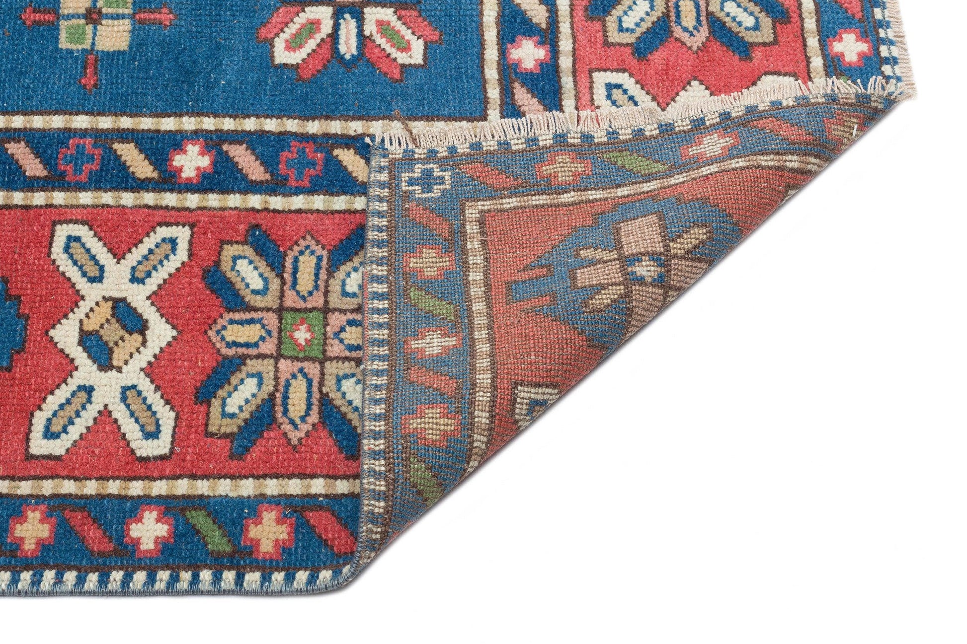 Kırmızı Anadolu Bohem Geometrik Yün Halı 184x242 - Özel Seri