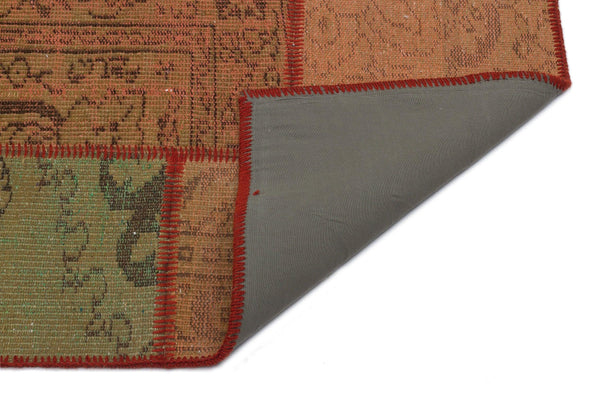 Bej Bordo Anadolu Eskitme Geometrik Yün Halı 120x183 - Özel Seri