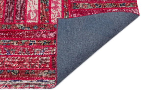 Kırmızı Anadolu Eskitme Geometrik Yün Halı 122x200 - Özel Seri