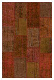 Iskece Turuncu Eskitme Yün El Dokuma Halısı 120 x 178 Apex Unique