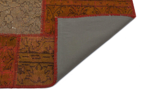Bej Bordo Eskitme Geometrik Yün Halı 120x183