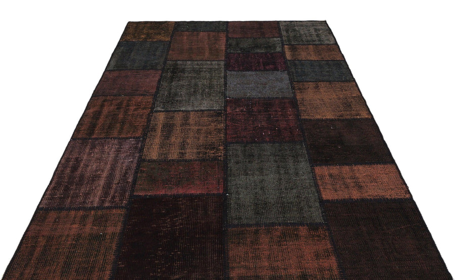 Bordo Anadolu Eskitme Geometrik Yün Halı 160x230 - Özel Seri