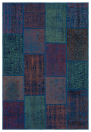 Iskece Turkuaz Eskitme Yün El Dokuma Halısı 160 x 230 Apex Unique