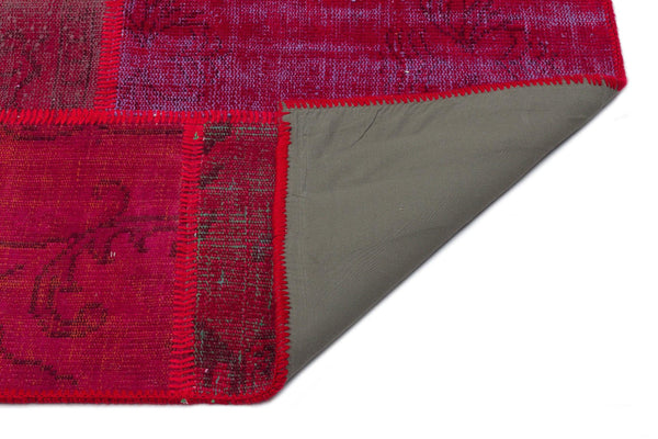 Kırmızı Anadolu Eskitme Geometrik Yün Halı 160x230 - Özel Seri