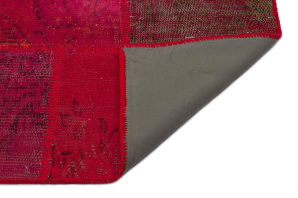 Kırmızı Anadolu Eskitme Geometrik Yün Halı 160x230 - Özel Seri