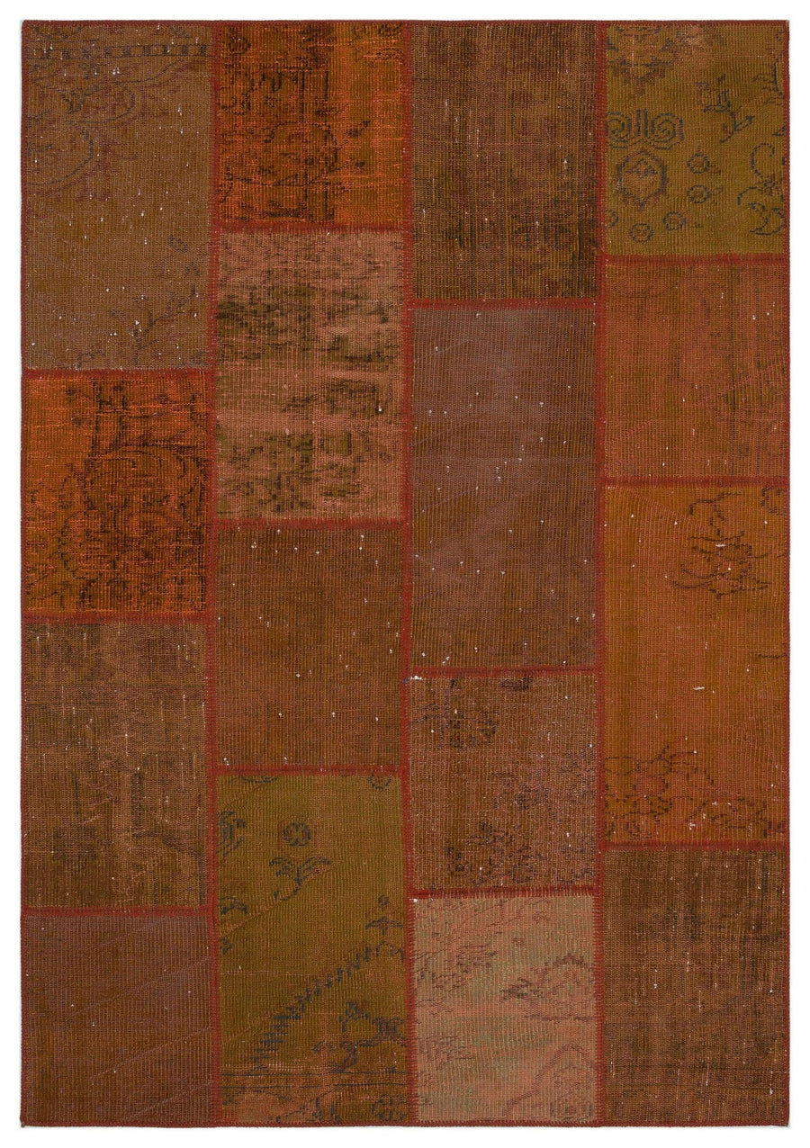 Bej Bordo Eskitme Geometrik Yün Halı 160x230