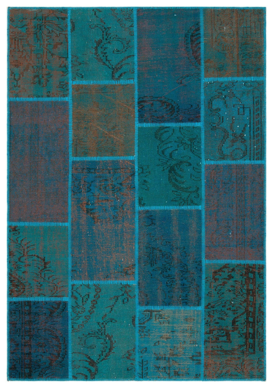 Bej Gri Anadolu Eskitme Geometrik Yün Halı 160x230 - Özel Seri