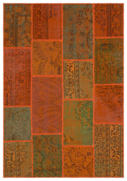 Iskece Turuncu Eskitme Yün El Dokuma Halısı 160 x 230 Apex Unique