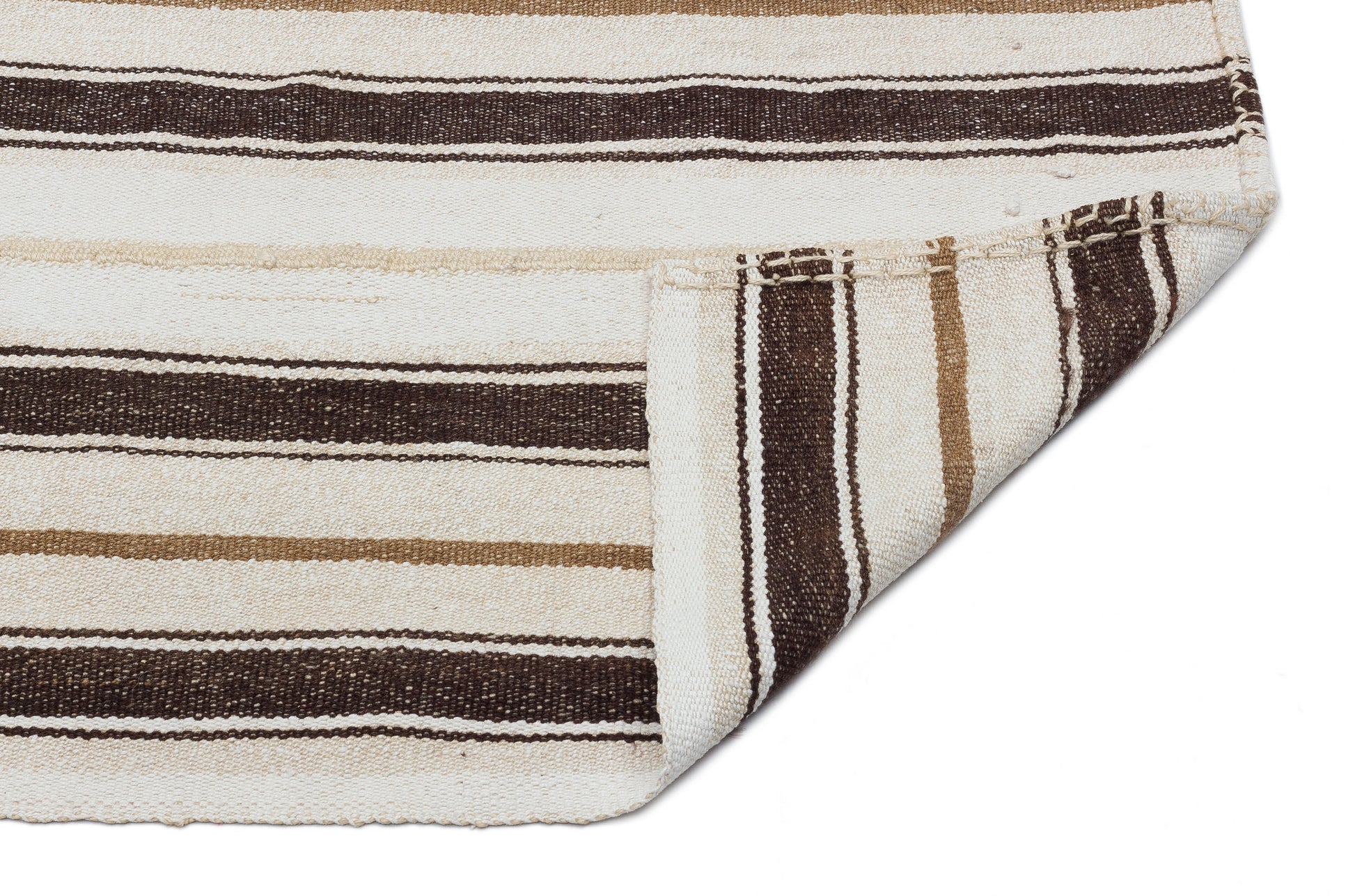 Girit Bej Çizgili Yün El Dokuma Halısı 156 x 218 Apex Unique